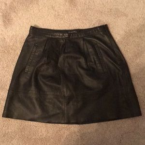 Madewell genuine leather skirt